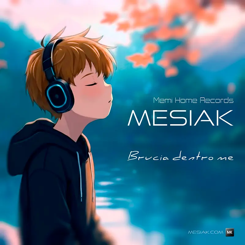 Copertina del nuovo singolo "Brucia dentro me" di Mesiak Hiro - Anno 2026 per l'etichetta Memi Home Records | Ufficiale